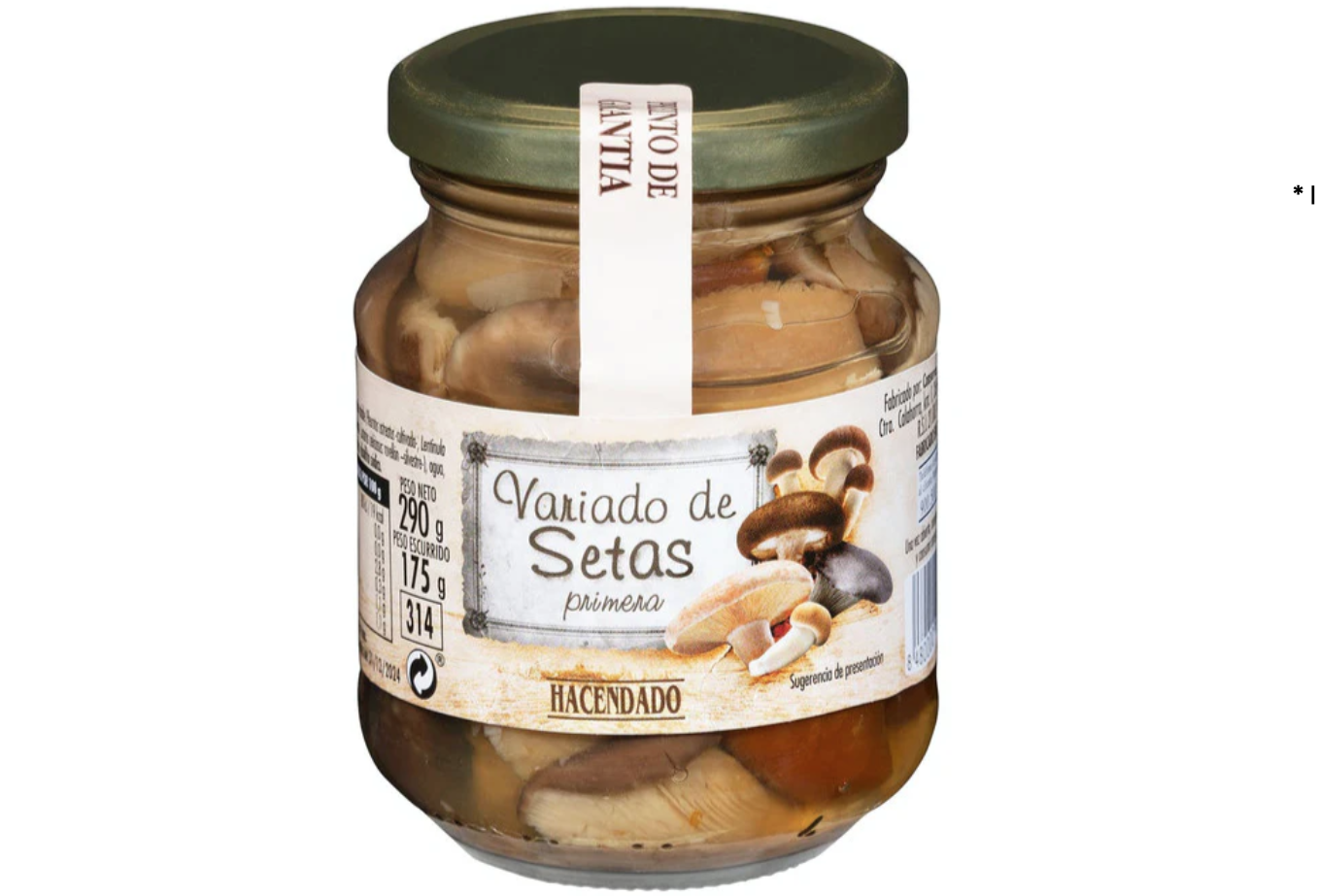 Setas con agujas en conserva y paraguayos.